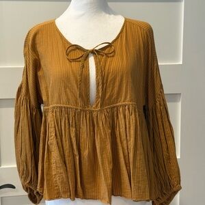 Free People Golden Peasant Blouse